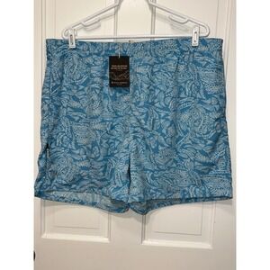 Royal Robbins Mens All In Short Blue White Abstract Print Relaxed Fit XL NWT